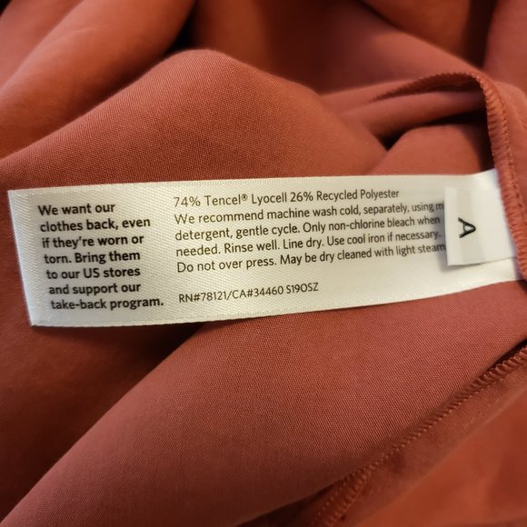 Eileen Fisher Tunic Shirt Chutney Sand Washed Tencel Split Band Collar Small - Picture 8 of 8